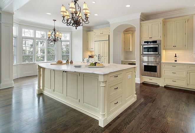 expertly installed laminate floors in kitchen in Attleboro